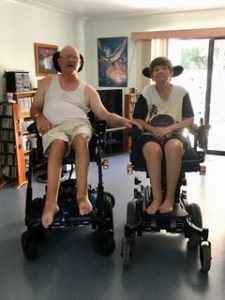 Bob and his wife go for long walks in their Magic Mobility powerchairs
