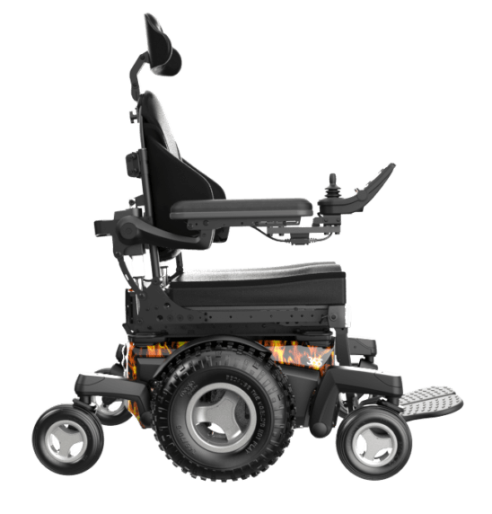 360 offroad flamesfury black silver wheelchair