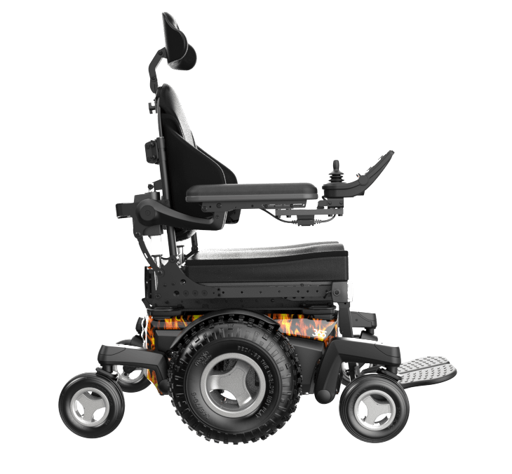 360 offroad flamesfury black silver wheelchair