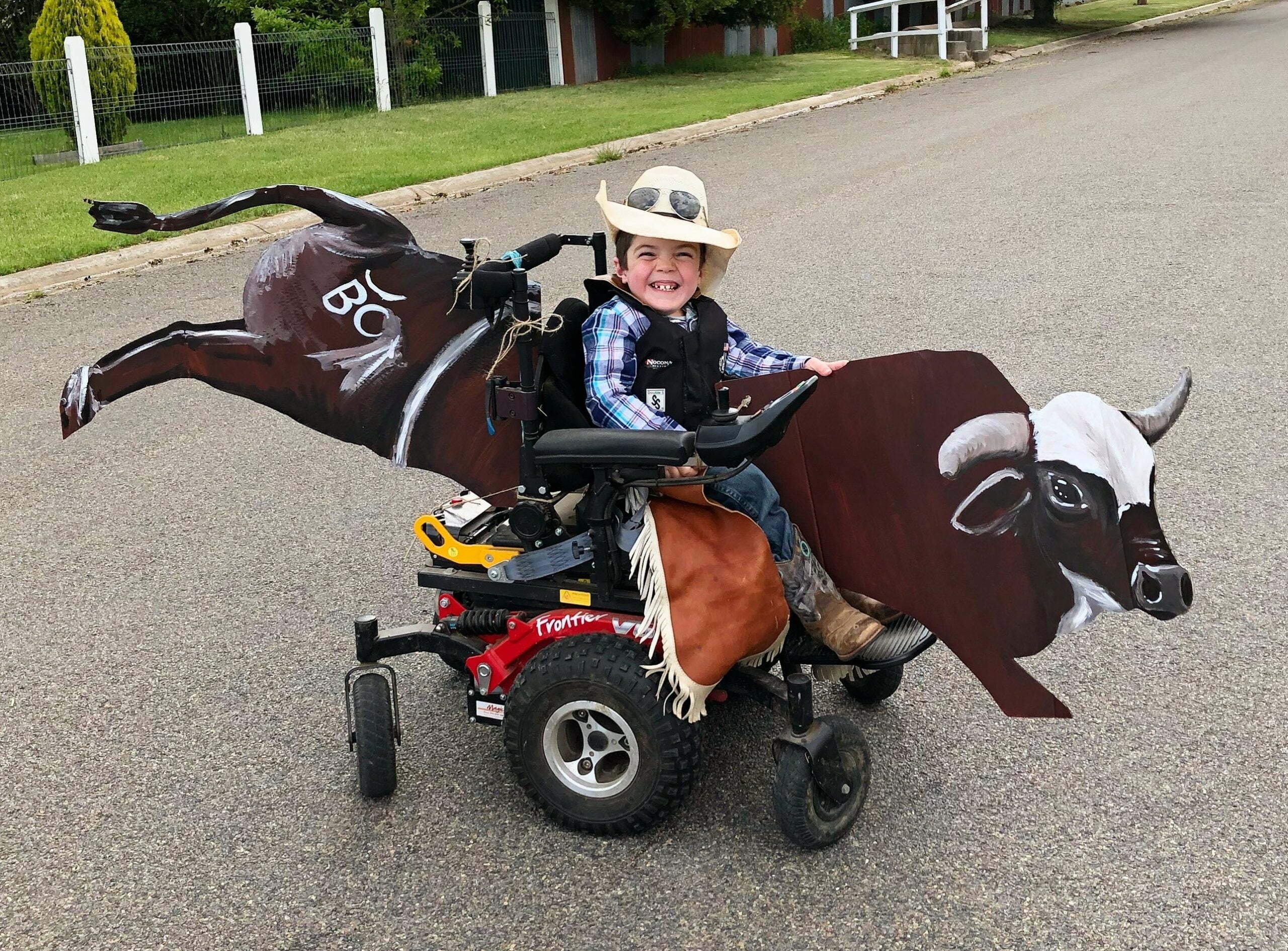 Beau as a rodeo rider for Halloween