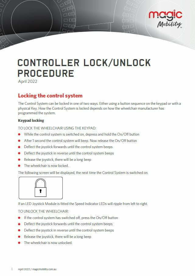 Controller unlock lock procedure cover