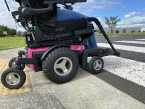 Pink M360 Powerchair for every terrain.