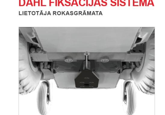 Cover page of the Dahl Docking System User Guide with Sunrise Medical and Magic Mobility logos and an underside view of a wheelchair base in grayscale.