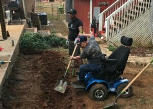 Getting out and about on his property, Michael enjoys the freedom of his Magic Mobility Extreme X8