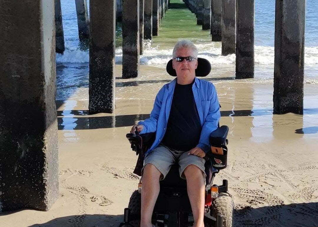 Timm’s first Magic Mobility powerchair allowed he and his wife to enjoy visiting the beach together in Miami