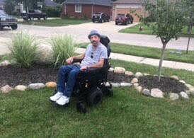 A Magic Mobility wheelchair makes Timothy more independent in all aspects of his daily living 