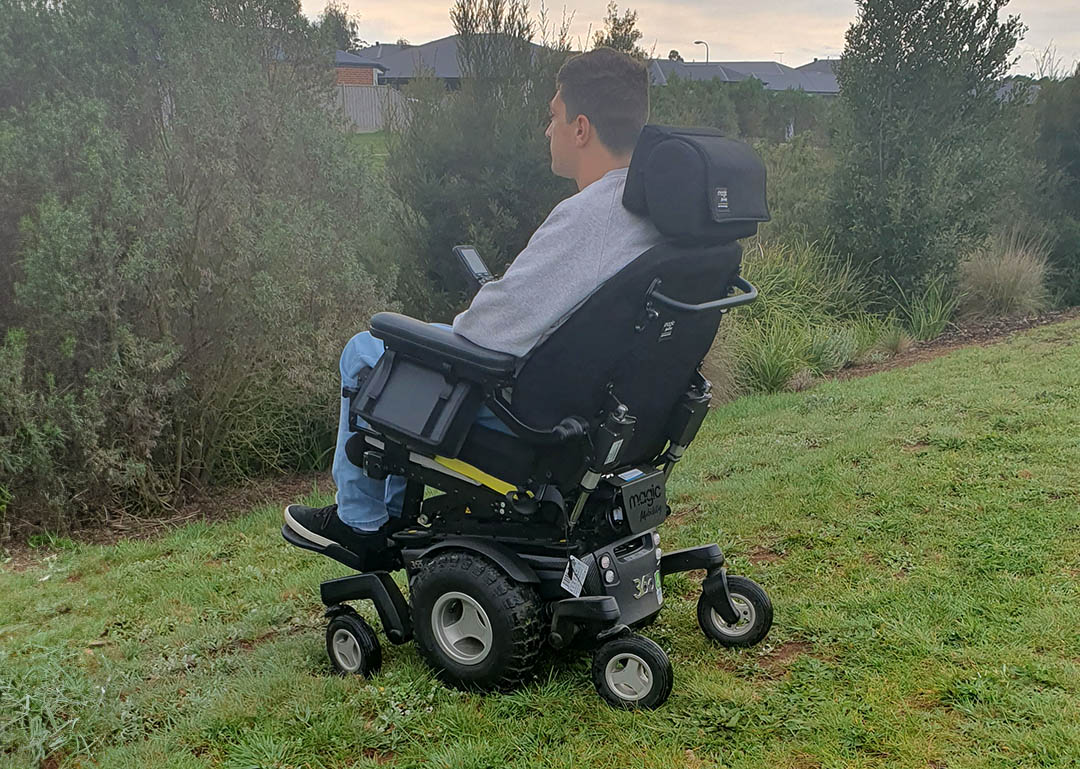 Josh relies on the elevate and tilt functions of his magic Mobility Magic 360