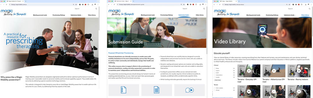 Magic Mobility has created a website designed to assist prescribing therapists to select and tailor the ideal Magic Mobility powerchair for each individual user.