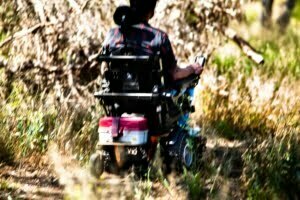 The Magic 360 powerchair in action off-road