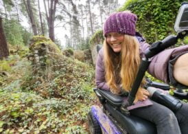 Leonie visiting some local ruins in her Extreme X8.