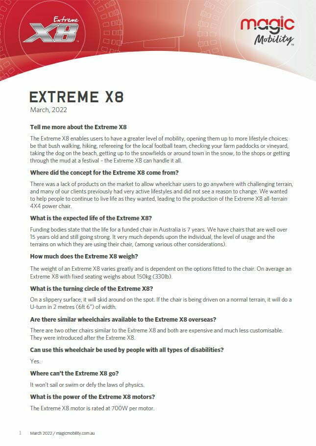 X8 FAQ cover