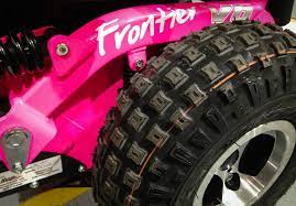 Close-up of our Frontier V4 in hot pink.